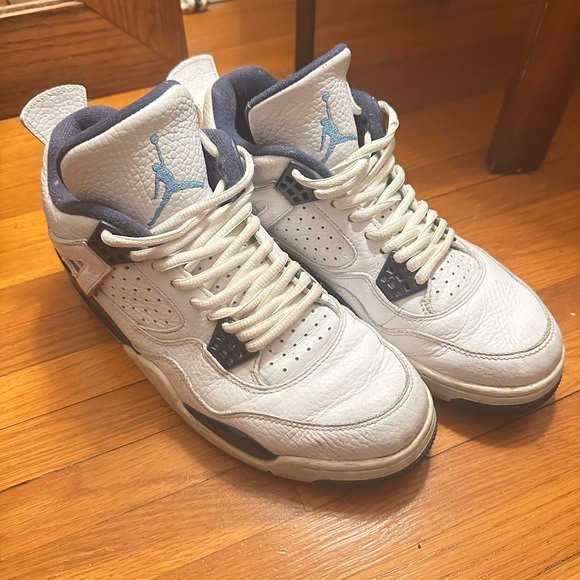 Other - Air Jordan 4 White and Blue Sneakers
